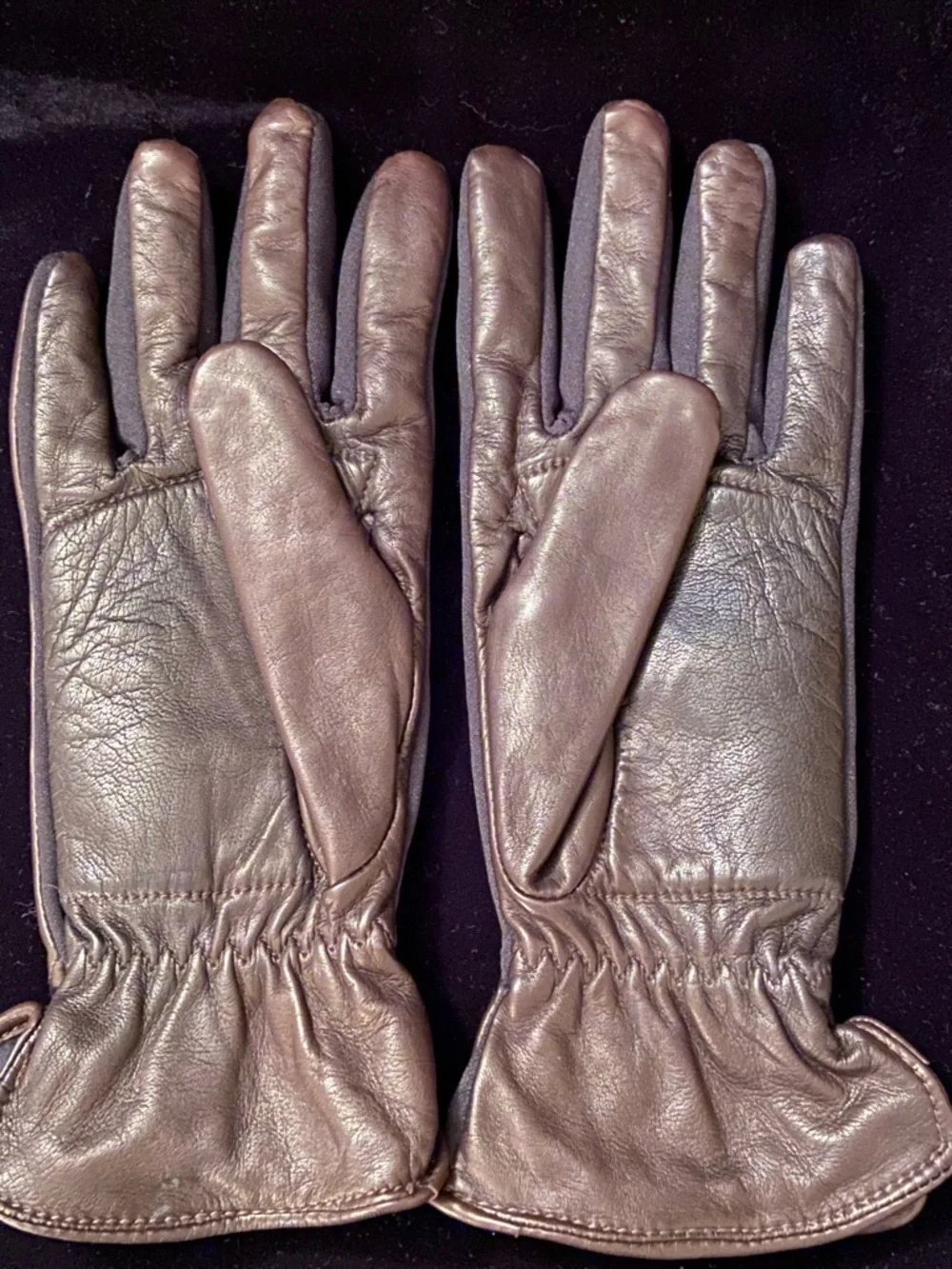 LL Bean Womens Genuine Butter Soft Leather Chocolate Brown Gloves X-Large Lined